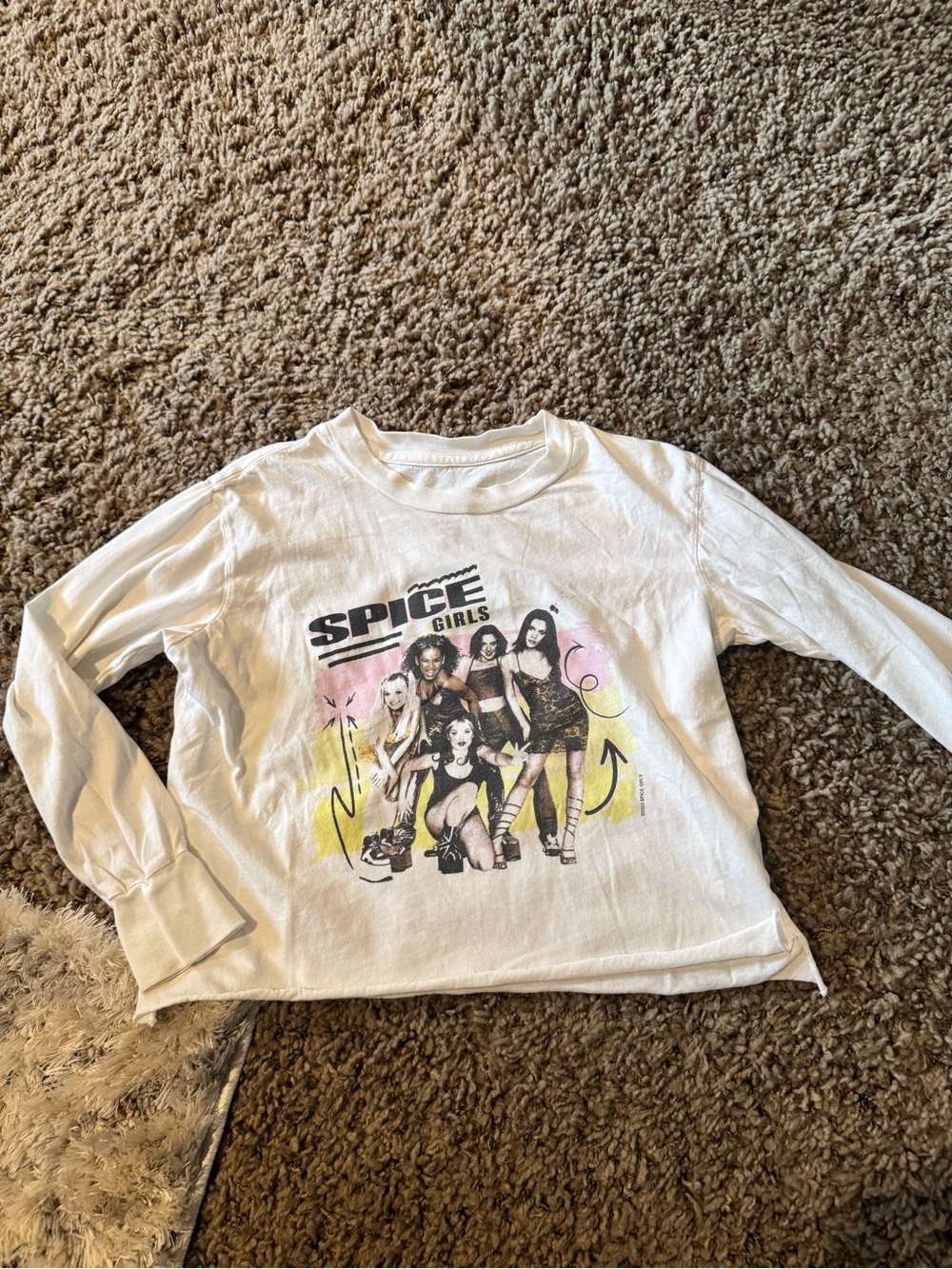 Rowdy Sprouts White Spice Girls Graphic Long-Sleeve Kids Top